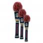 Preview: Pom-Pom-Headcover, rot-schwarz