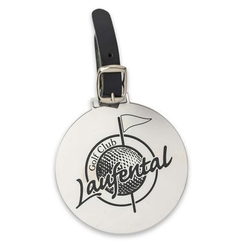 Preview: BagTag aus Metall mit geätztem Logo