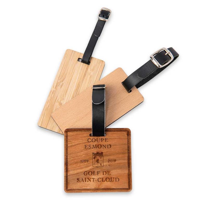 Bagtag aus Holz Logo gelasert