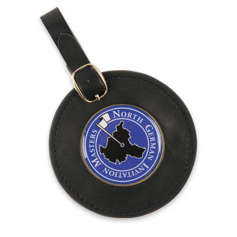 Bag-Tag Leder mit Logo unter Doming