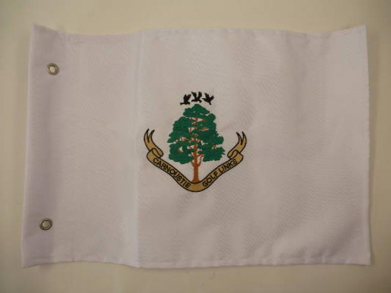 Lochfahne / Pin Flag, Carnoustie Golf Club, unsigniert