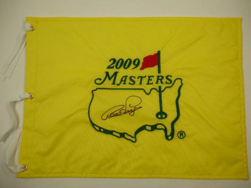 Lochfahne / Pin Flag, Masters 2009, signiert Berhard Langer