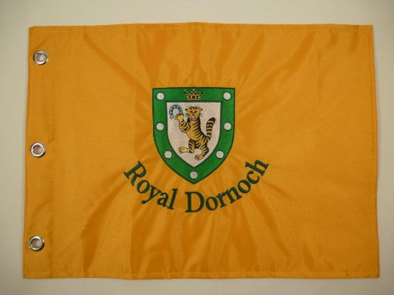 Lochfahne / Pin Flag gelb, Royal Dornoch Golf Club, unsigniert