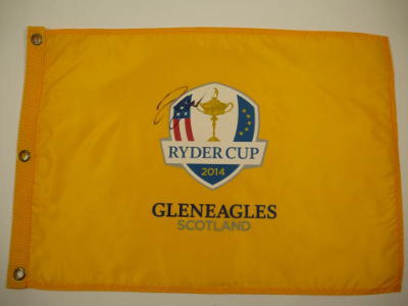 Lochfahne / Pin Flag, Ryder Cup Gleneagles 2014, Autogramm Sergio Garcia
