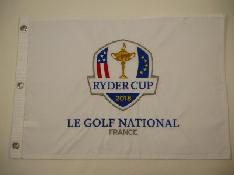 Lochfahne / Pinflag Ryder Cup 2018 in Le Golf National, unsigniert