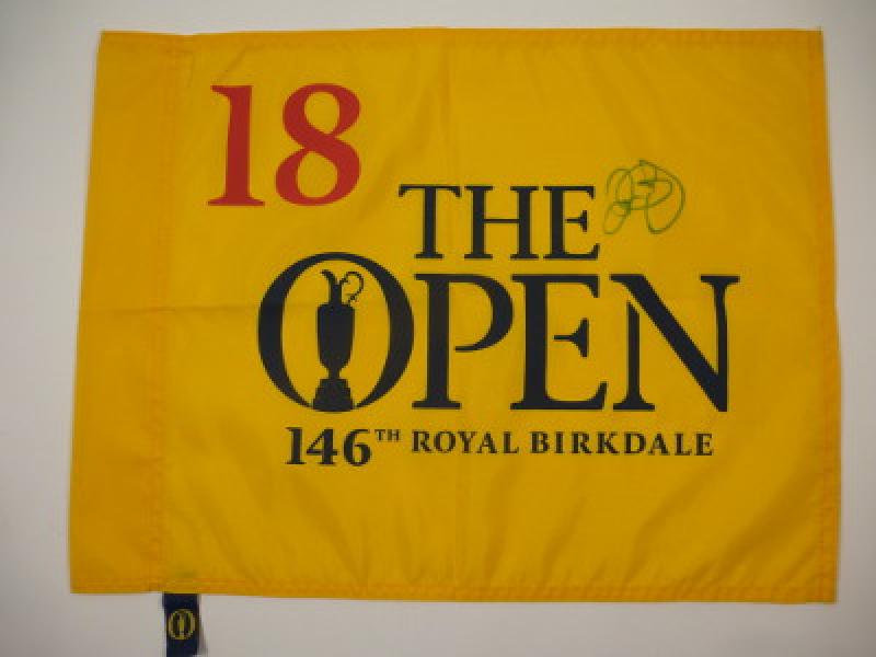 Lochfahne / Pin Flag, The Open 146th Royal Birkdale 2017, Autogramm Rory McIlroy