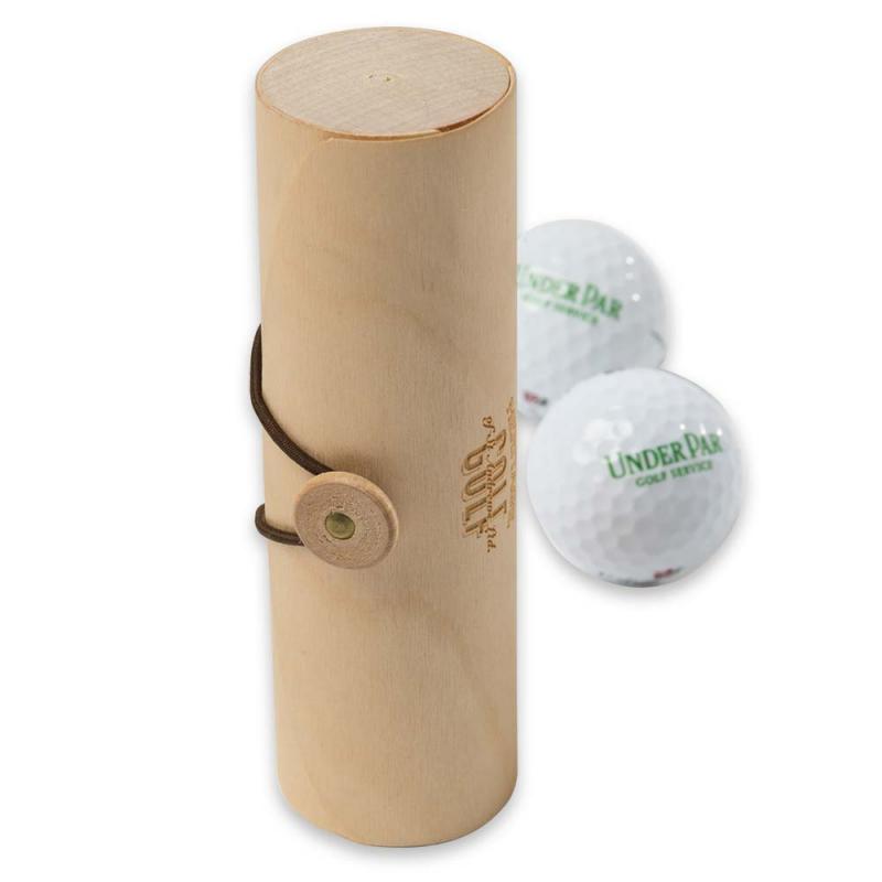 Verpackung aus Holz für Logobälle